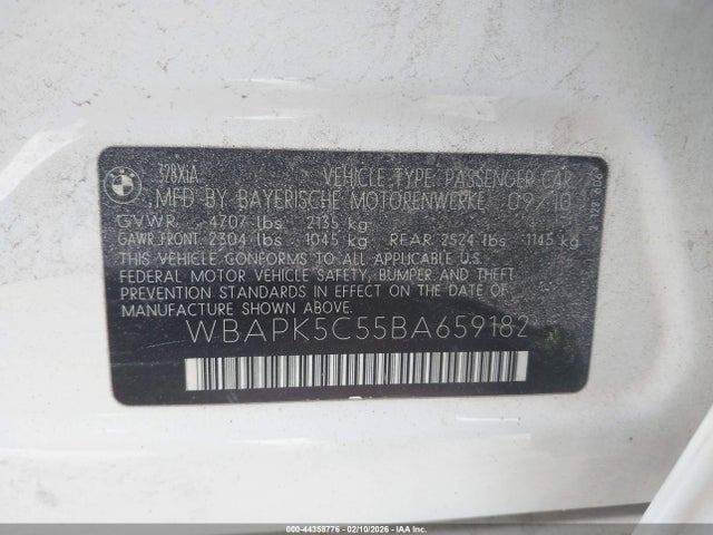 2011 BMW 328I WBAPK5C55BA659182 Photo 8