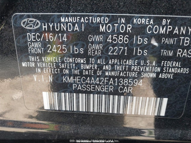 Hyundai SONATA HYBRID 2015 KMHEC4A42FA138594 Image 9