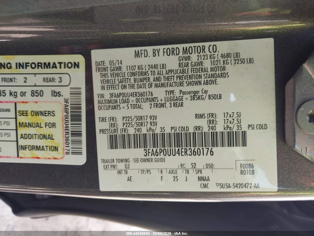 Ford Fusion Hybrid S 2014 3FA6P0UU4ER360176 Image 9