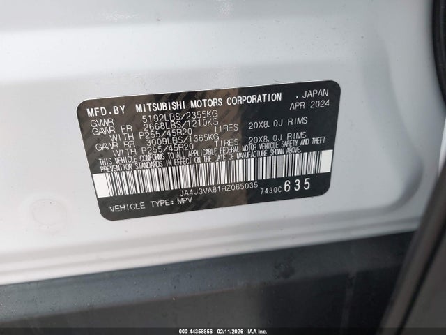 2024 MITSUBISHI OUTLANDER JA4J3VA81RZ065035 Photo 8