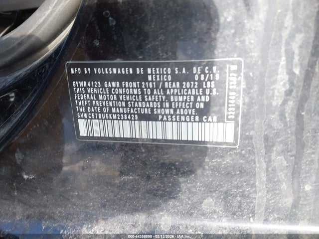 2019 Volkswagen Jetta 1.4t R-line/1.4t S/1.4t Se მანქანა იყიდება აუქციონზე, vin: 3VWC57BU5KM238429, აუქციონის ნომერი: 44358890
