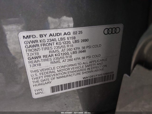 2025 AUDI Q3 WA1DECF30S1056288 Photo 8