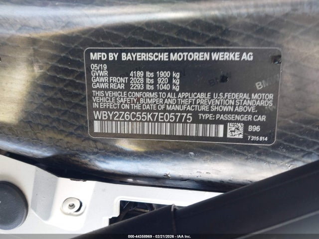 Продажа на аукционе авто 2019 Bmw I8, vin: WBY2Z6C55K7E05775, номер лота: 44358969