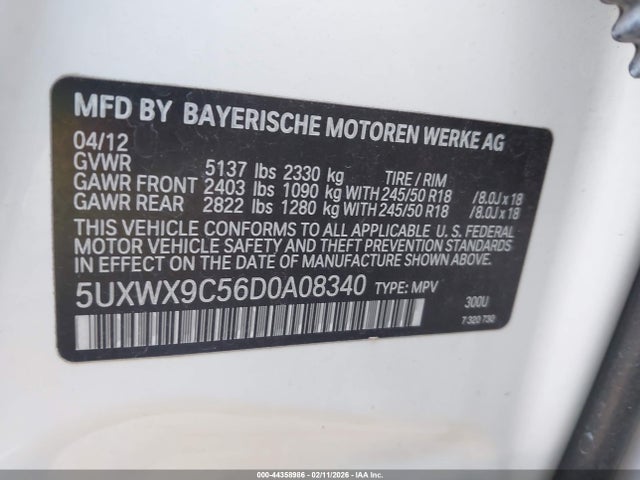 Продажа на аукционе авто 2013 Bmw X3 Xdrive28i, vin: 5UXWX9C56D0A08340, номер лота: 44358986
