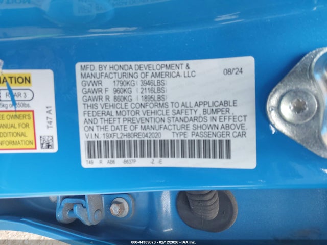 19XFL2H80RE042020 Honda Civic Sport