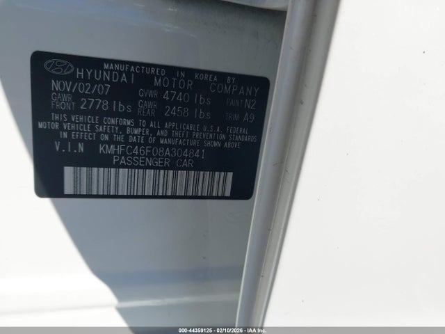 2008 HYUNDAI AZERA KMHFC46F08A304841 Photo 8