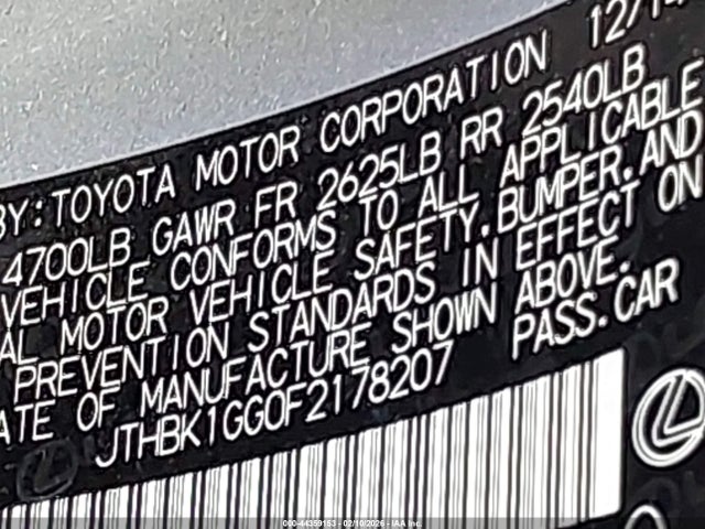2015 LEXUS ES 350 JTHBK1GG0F2178207 Photo 8