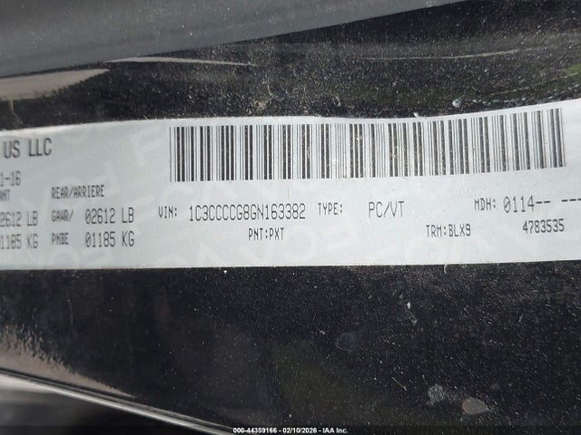 Продажа на аукционе авто 2016 Chrysler 200 C, vin: 1C3CCCCG8GN163382, номер лота: 44359166