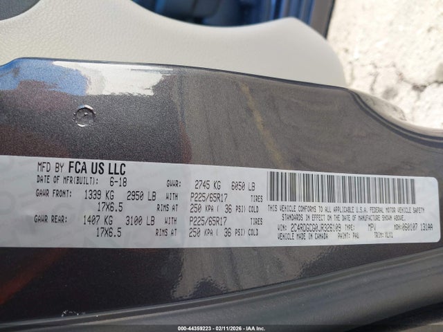 Dodge Grand Caravan Sxt 2018 2C4RDGCG0JR326109 Image 9