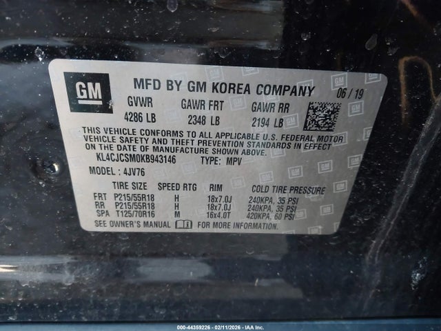 Продажа на аукционе авто 2019 Buick Encore Fwd Essence, vin: KL4CJCSM0KB943146, номер лота: 44359226