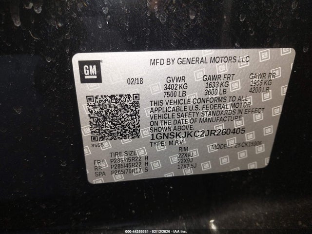 2018 CHEVROLET SUBURBAN 1GNSKJKC2JR260405 Photo 8