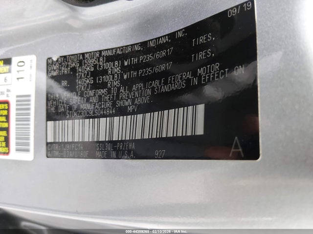 2020 TOYOTA SIENNA 5TDKZ3DC9LS044844 Photo 8