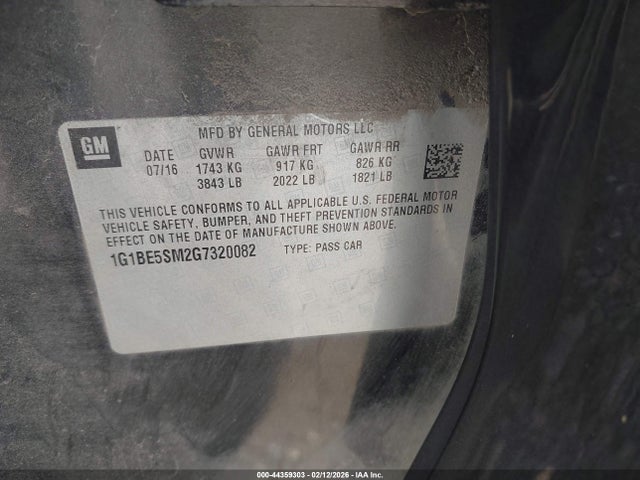 2016 CHEVROLET CRUZE 1G1BE5SM2G7320082 Photo 8