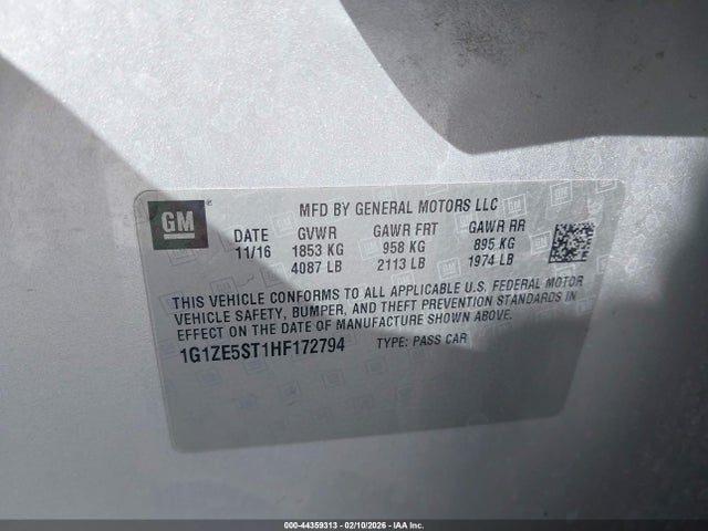 2017 CHEVROLET MALIBU 1G1ZE5ST1HF172794 Photo 8