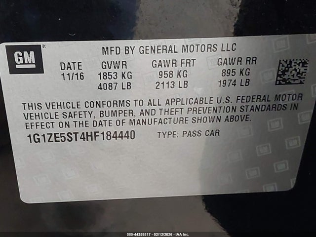 1G1ZE5ST4HF184440 Chevrolet MALIBU 1LT