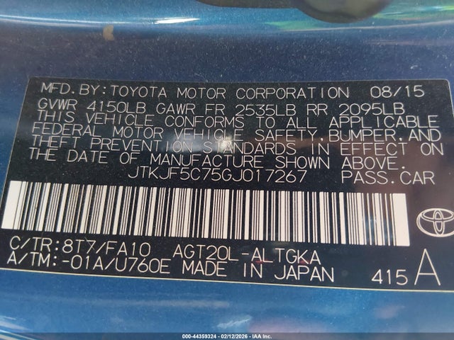 Scion TC 2016 JTKJF5C75GJ017267 Image 9