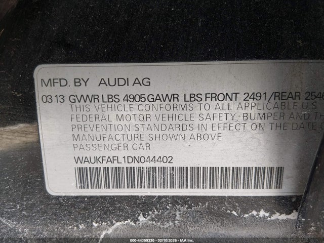 2013 AUDI A4 WAUKFAFL1DN044402 Photo 8