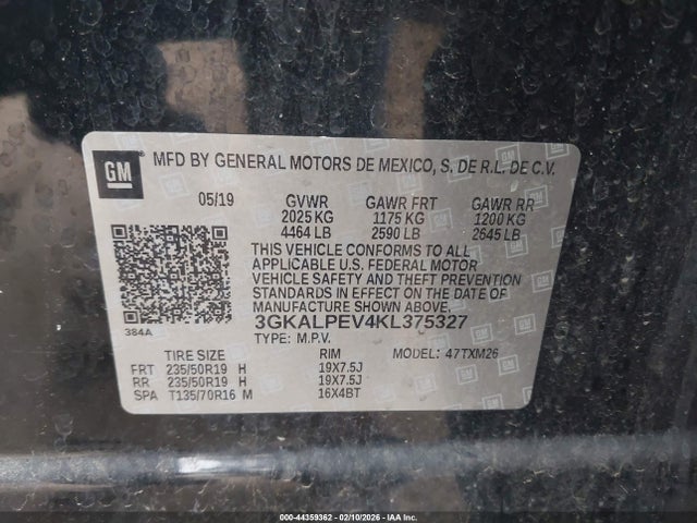 3GKALPEV4KL375327 GMC Terrain Slt