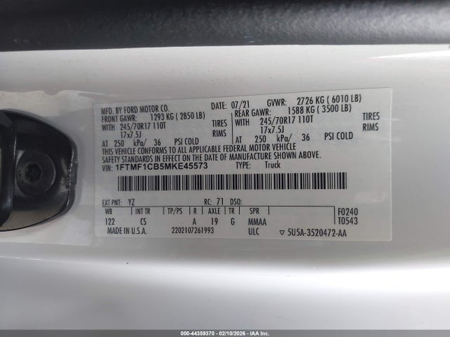 Ford F-150 Xl 2021 1FTMF1CB5MKE45573 Image 9