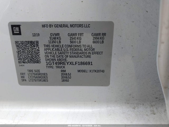 1GT49REYXLF186691 GMC Sierra 2500hd 4wd Standard Bed Denali