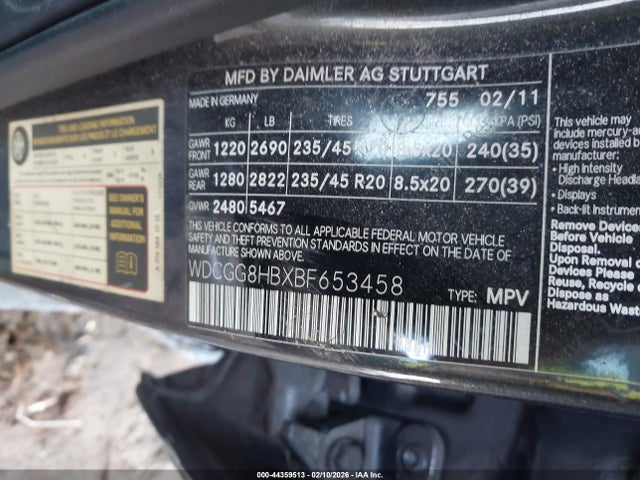 2011 Mercedes-benz Glk 350 4matic მანქანა იყიდება აუქციონზე, vin: WDCGG8HBXBF653458, აუქციონის ნომერი: 44359513