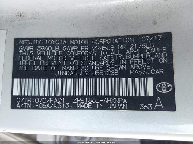 JTNKARJE9HJ551288 Toyota COROLLA IM