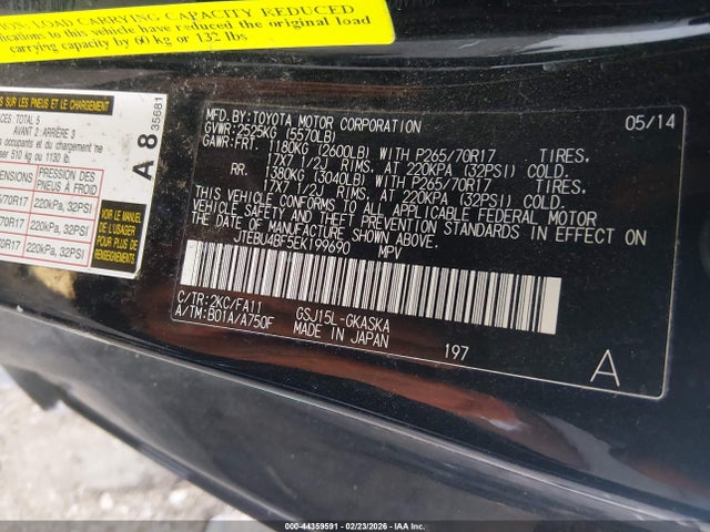 2014 TOYOTA FJ CRUISER JTEBU4BF5EK199690 Photo 8