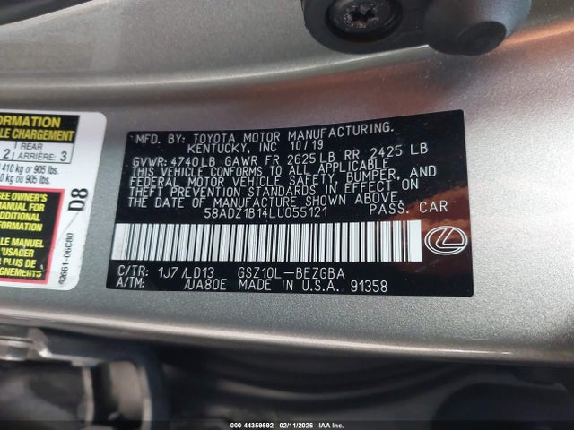 2020 LEXUS ES 350 58ADZ1B14LU055121 Photo 8