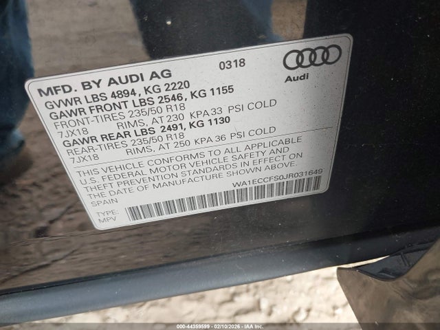 2018 AUDI Q3 WA1ECCFS0JR031649 Photo 8