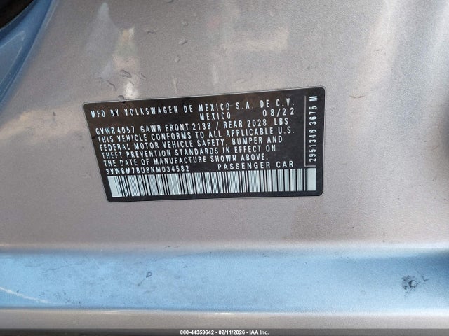 3VWBM7BU8NM034582 Volkswagen Jetta 1.5t Sport