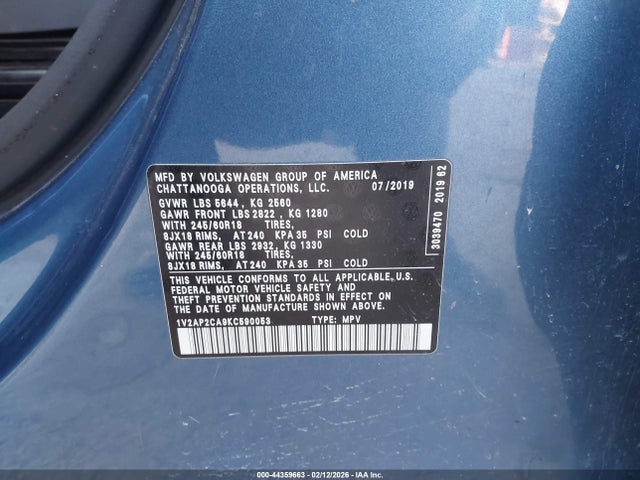 2019 VOLKSWAGEN ATLAS 1V2AP2CA9KC590053 Photo 8
