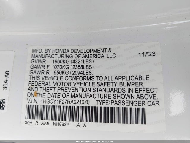 2024 HONDA ACCORD 1HGCY1F27RA021070 Photo 8