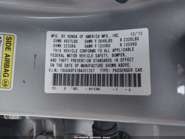 2011 ACURA TL 19UUA9F51BA001307 Photo 8