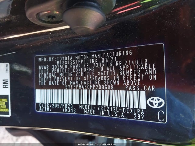 Toyota COROLLA LE 2021 5YFEPMAE0MP209608 Image 9