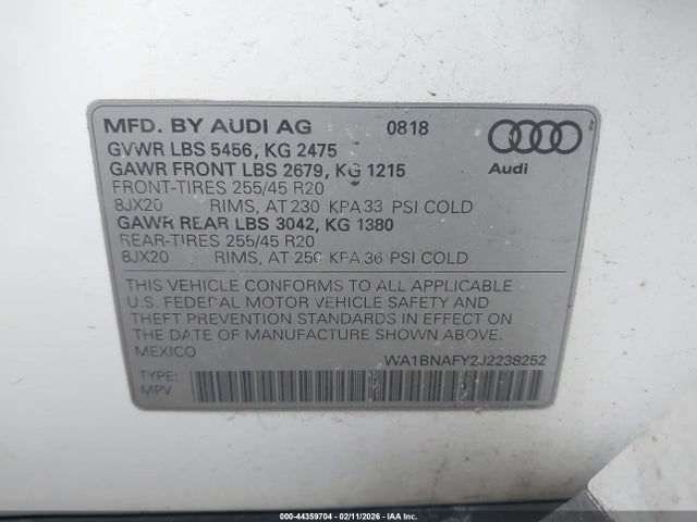 2018 AUDI Q5 WA1BNAFY2J2238252 Photo 8