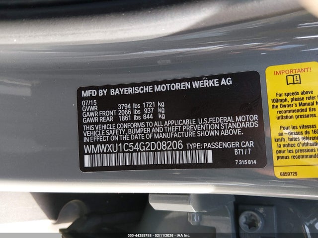 Mini Hardtop Cooper 2016 WMWXU1C54G2D08206 Image 9