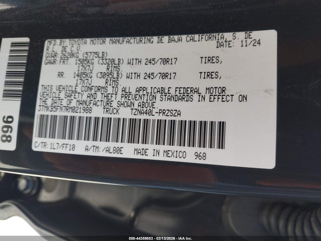 Toyota Tacoma Sr5 2024 3TMKB5FN7RM021988 Image 9