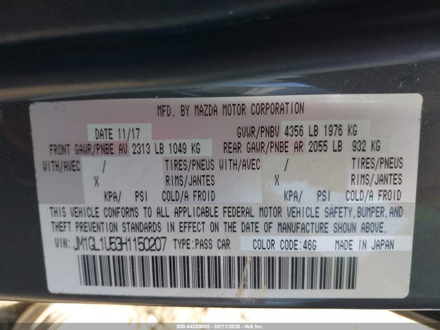 2017 MAZDA MAZDA6 JM1GL1U53H1150207 Photo 8