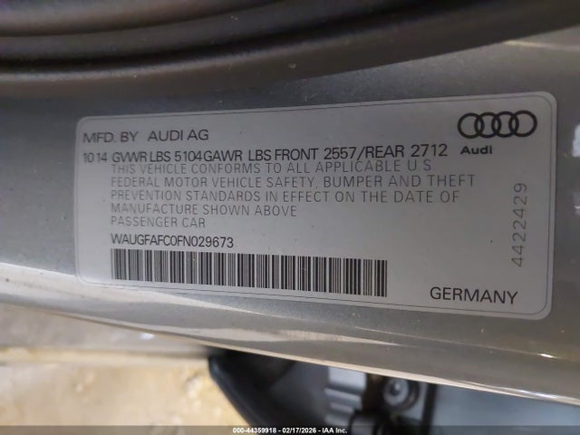 2015 AUDI A6 WAUGFAFC0FN029673 Photo 8