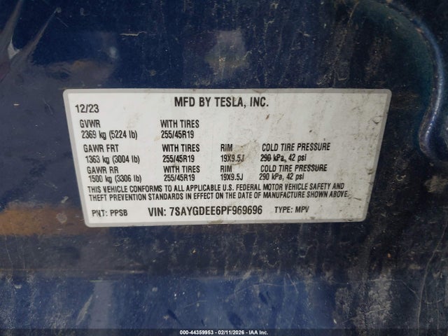 2023 TESLA MODEL Y 7SAYGDEE6PF969696 Photo 8