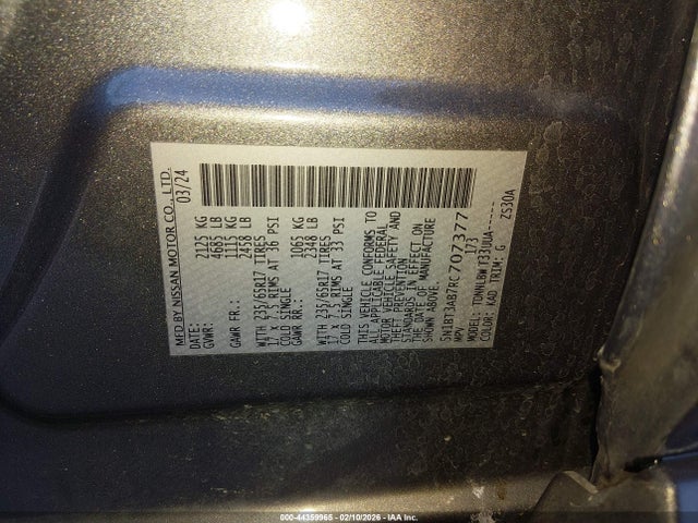 5N1BT3AB7RC707377 Nissan Rogue S Intelligent Awd
