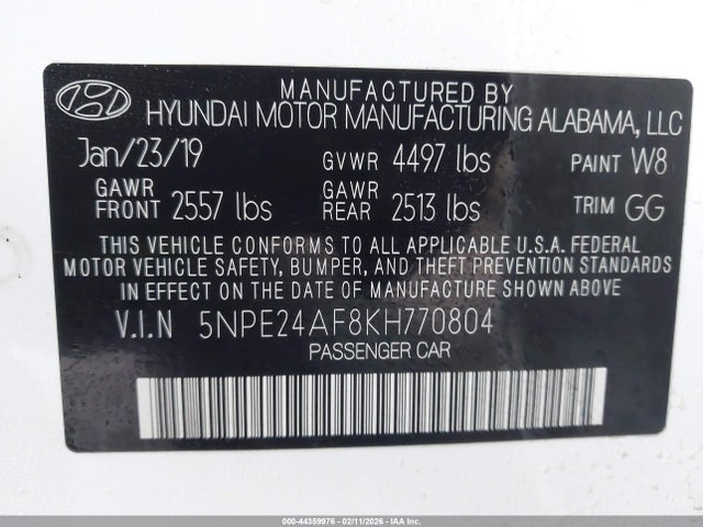 Hyundai SONATA SE 2019 5NPE24AF8KH770804 Image 9