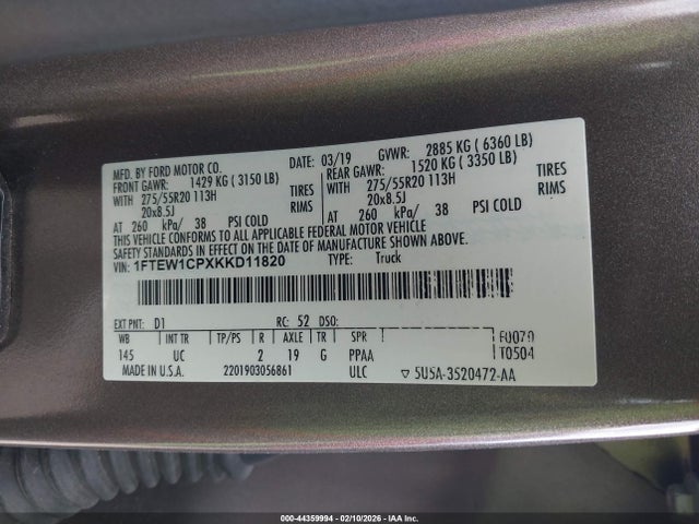 2019 FORD F-150 1FTEW1CPXKKD11820 Photo 8