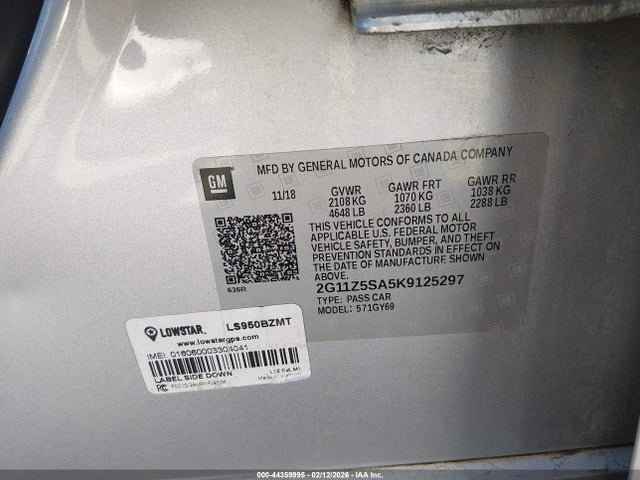 2G11Z5SA5K9125297 Chevrolet IMPALA LT