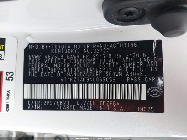 4T1KZ1AK9NU065056 Toyota CAMRY TRD