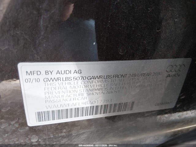 2011 AUDI A4 WAUWFAFL9BA017793 Photo 8