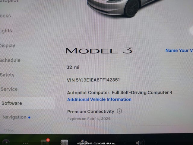 Aukcja sprzedaży 2026 Tesla Model 3 Premium Rear-wheel Drive/standard Rear-wheel Drive, vin: 5YJ3E1EA8TF142351, numer aukcji: 44360050