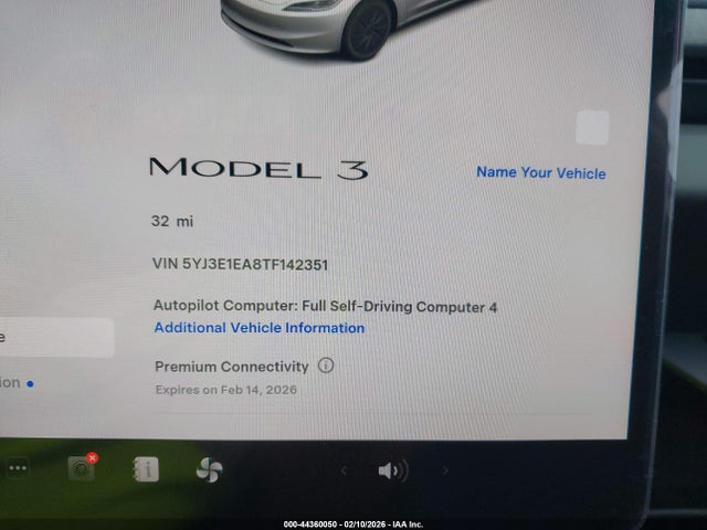 Aukcja sprzedaży 2026 Tesla Model 3 Premium Rear-wheel Drive/standard Rear-wheel Drive, vin: 5YJ3E1EA8TF142351, numer aukcji: 44360050