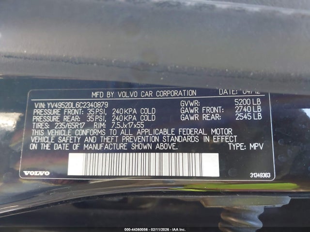 2012 VOLVO XC60 YV4952DL6C2340879 Photo 8