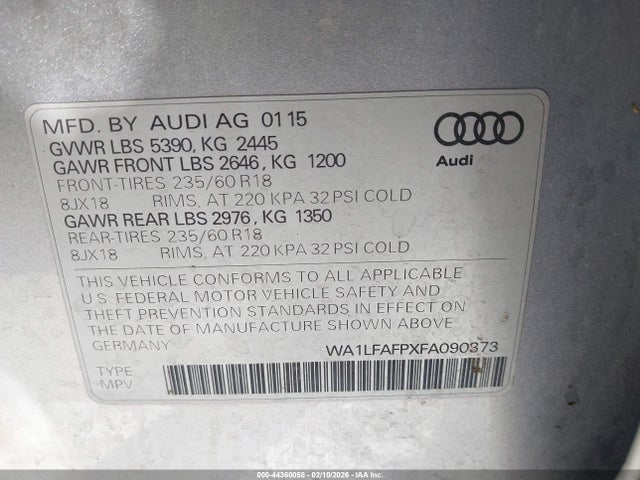 2015 AUDI Q5 WA1LFAFPXFA090373 Photo 8